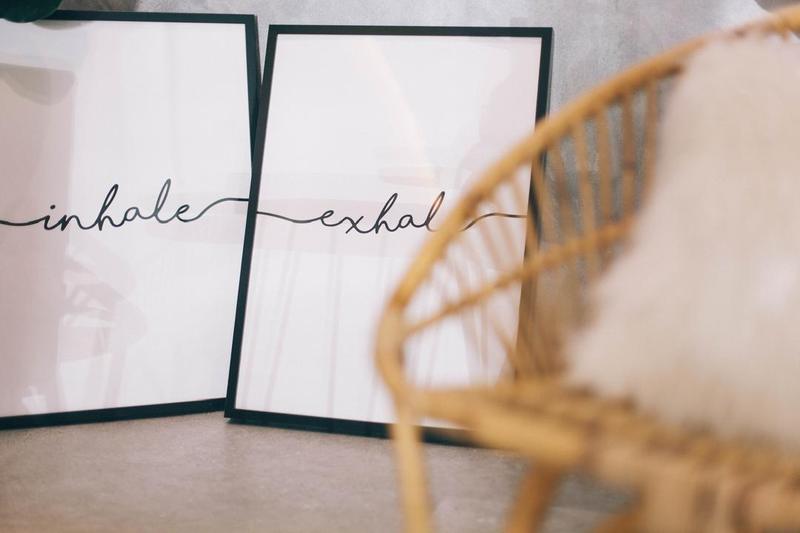 Calming inhale and exhale prints in the clinic